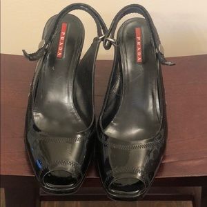 Prada Black Wedge sz 6.5 (euro 37)